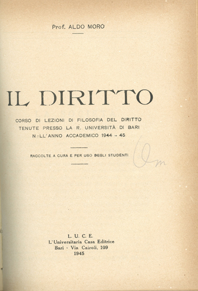 Corso di lezioni di filosofia del diritto